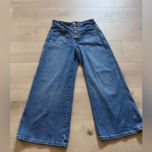 Women’s Zara High Rise Cropped Wide Leg Jeans